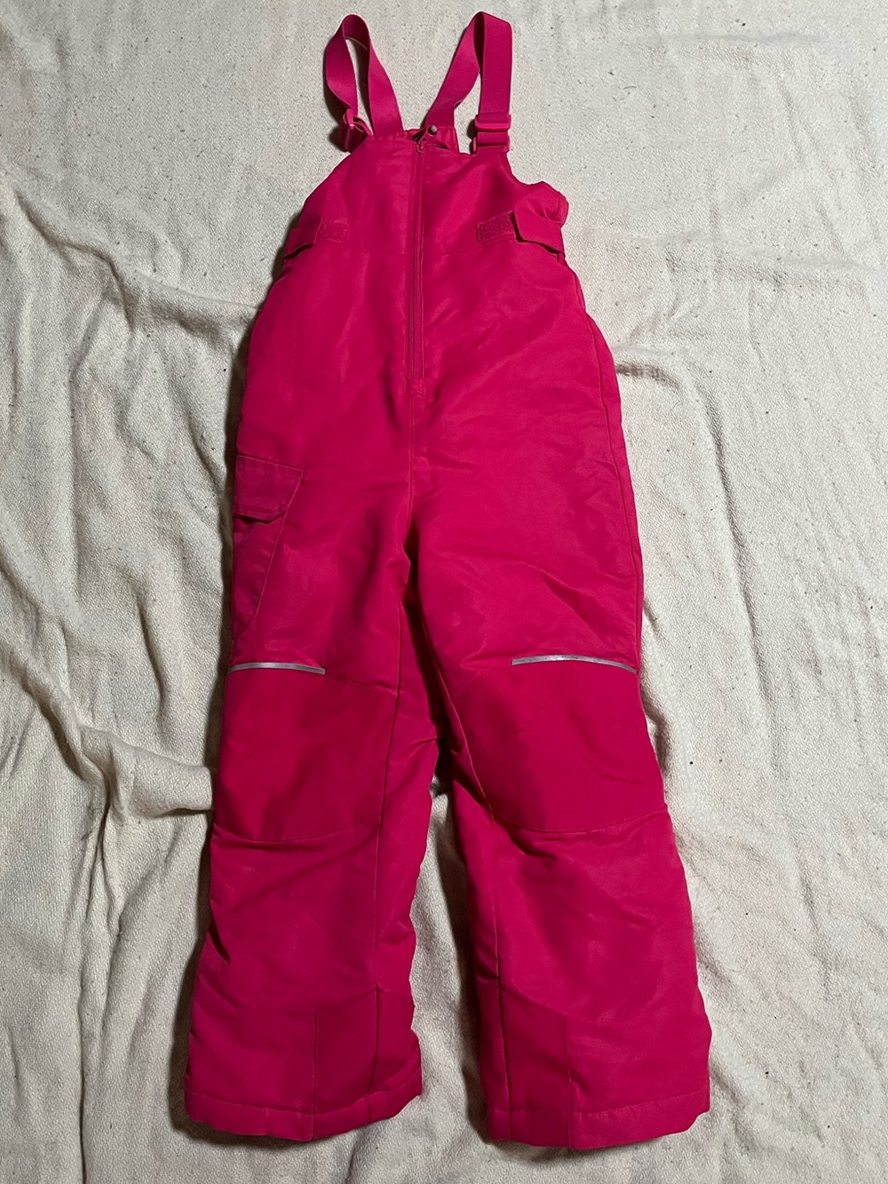 Swiss Tech Hot Pink Girls' Insulated Snow Overalls.